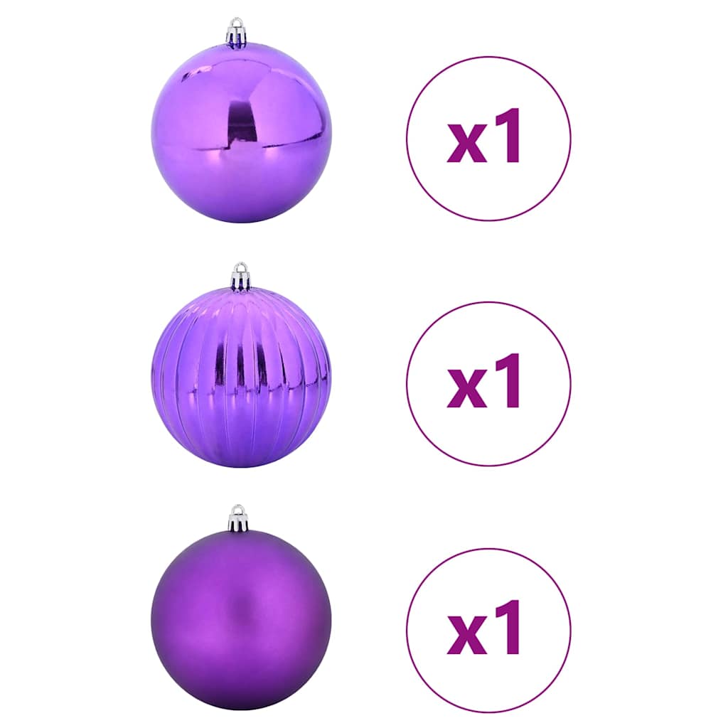Christmas Bauble Set 3 pcs Lilac