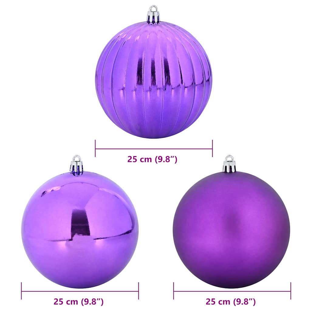 Christmas Bauble Set 3 pcs Lilac