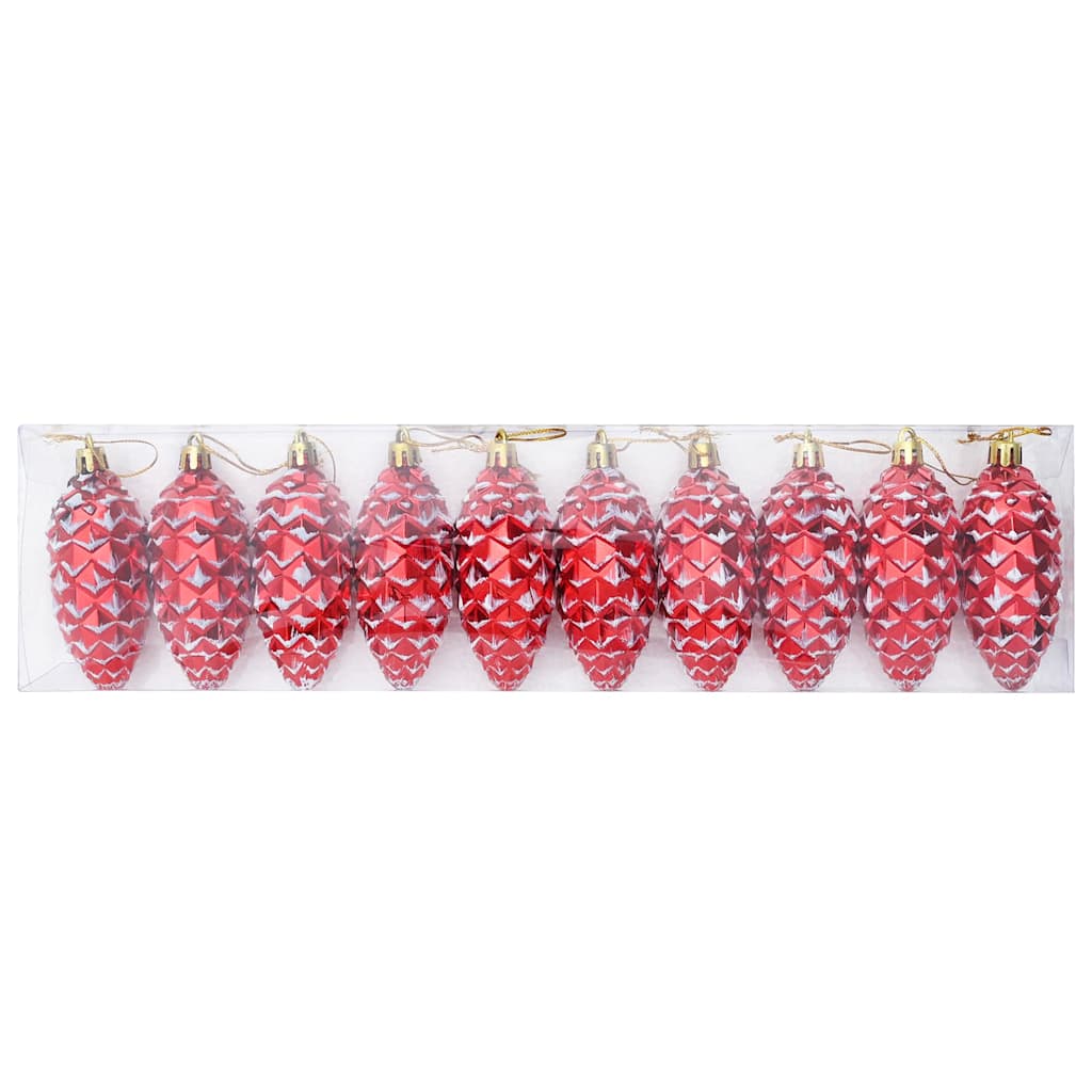 Christmas Pine Cone Ball 40 pcs Red