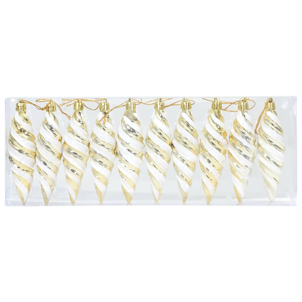 Christmas Spiral Shape Ball 40 pcs Gold