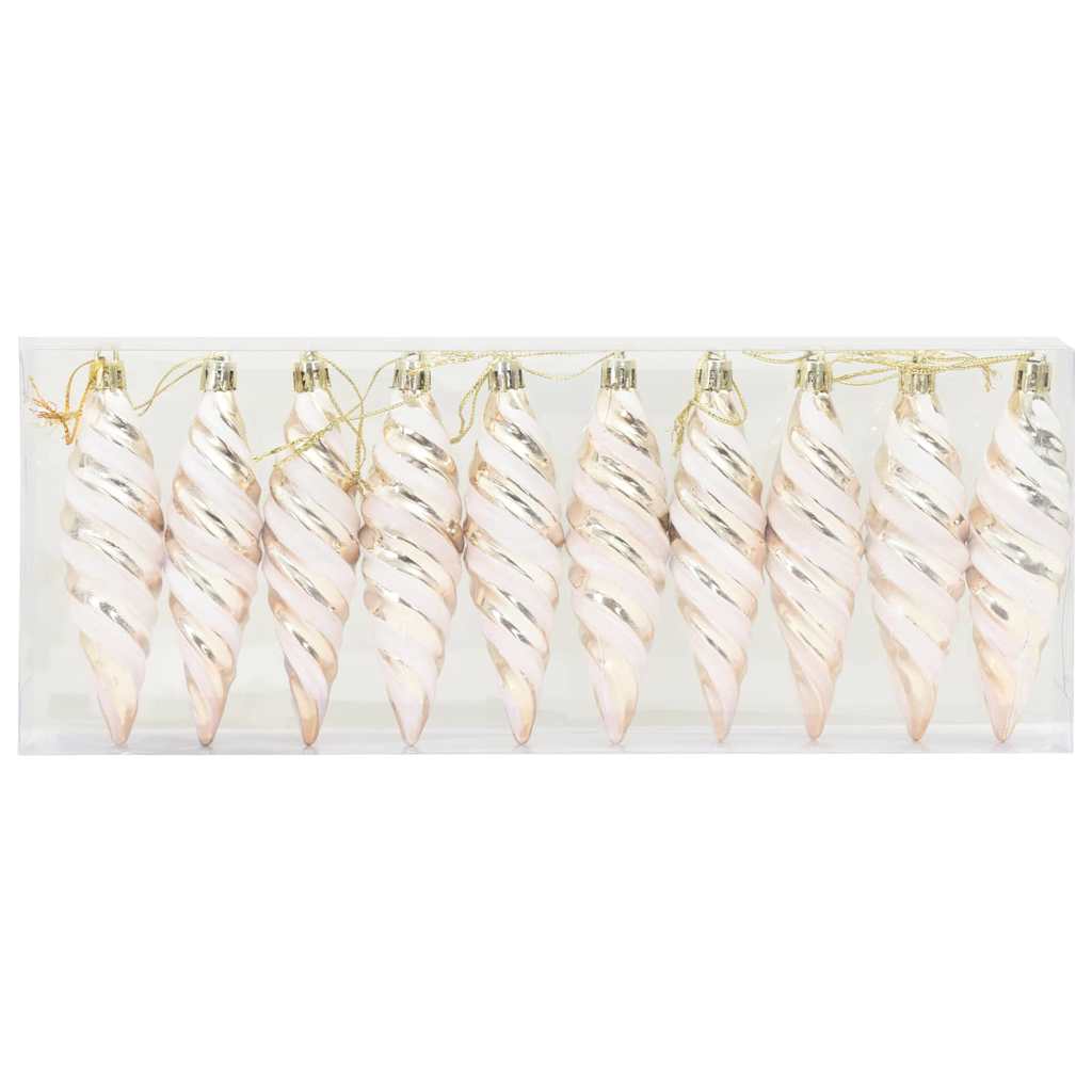 Christmas Spiral Shape Ball 40 pcs Champagne