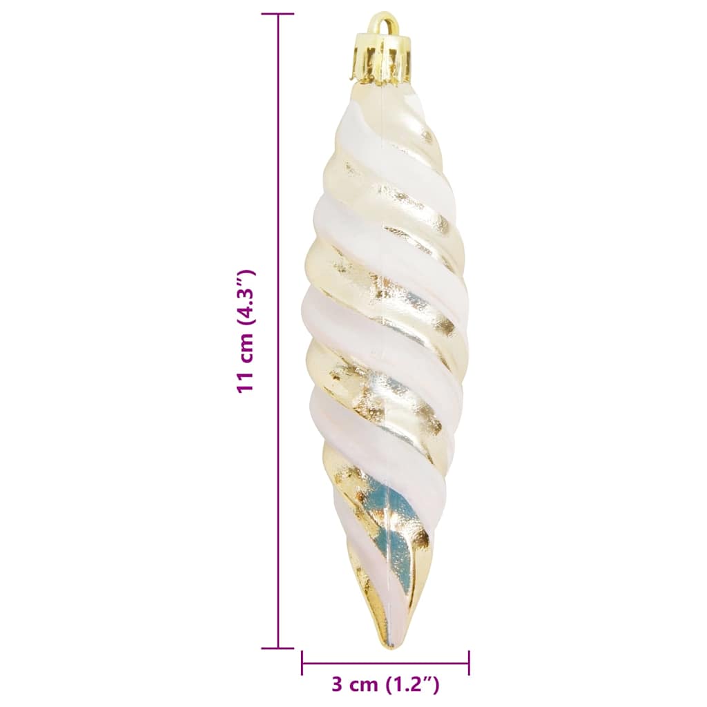 Christmas Spiral Shape Ball 40 pcs Champagne