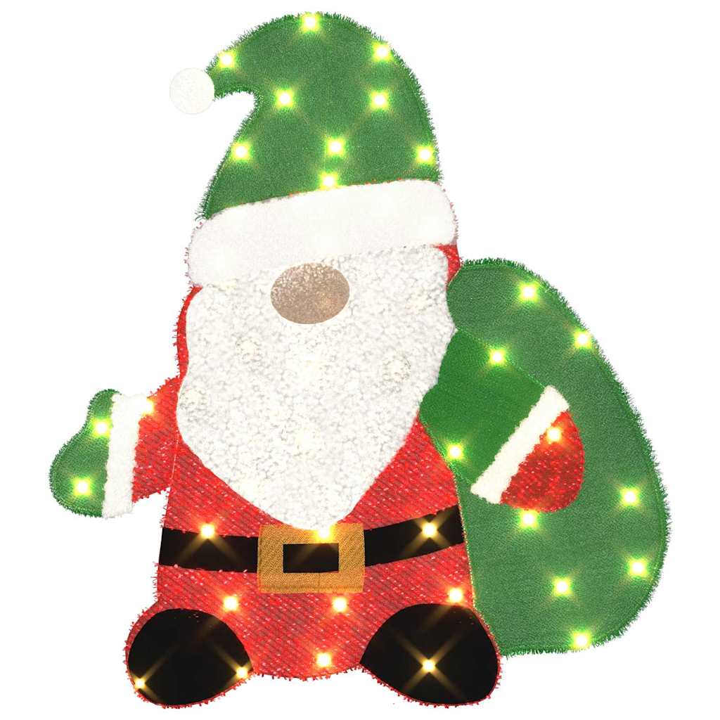 Lighted Santa Claus Warm White 62 x 70 cm Tinsel Fabric
