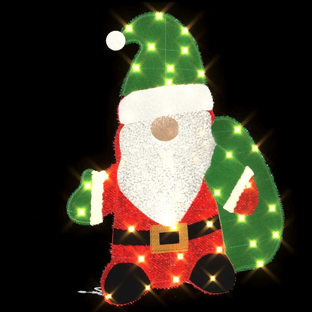 Lighted Santa Claus Warm White 62 x 70 cm Tinsel Fabric