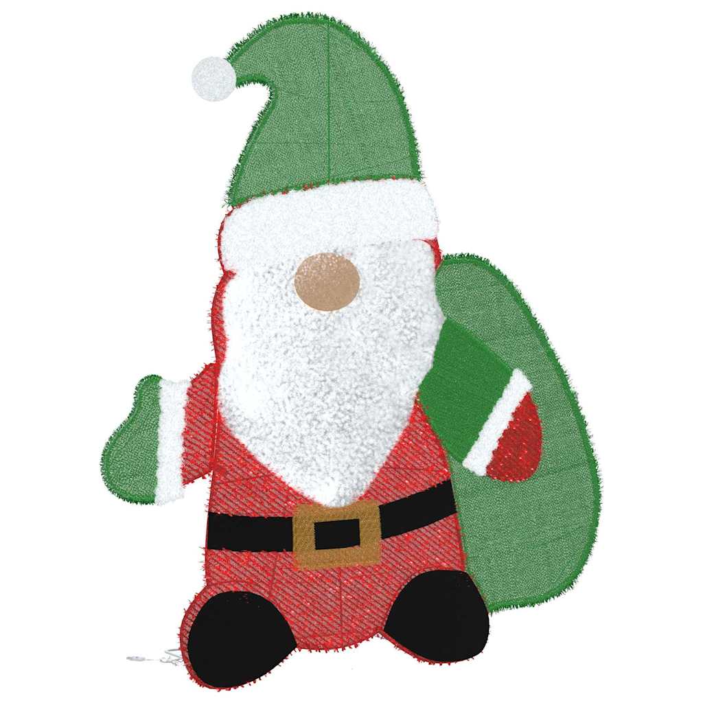 Lighted Santa Claus Warm White 62 x 70 cm Tinsel Fabric