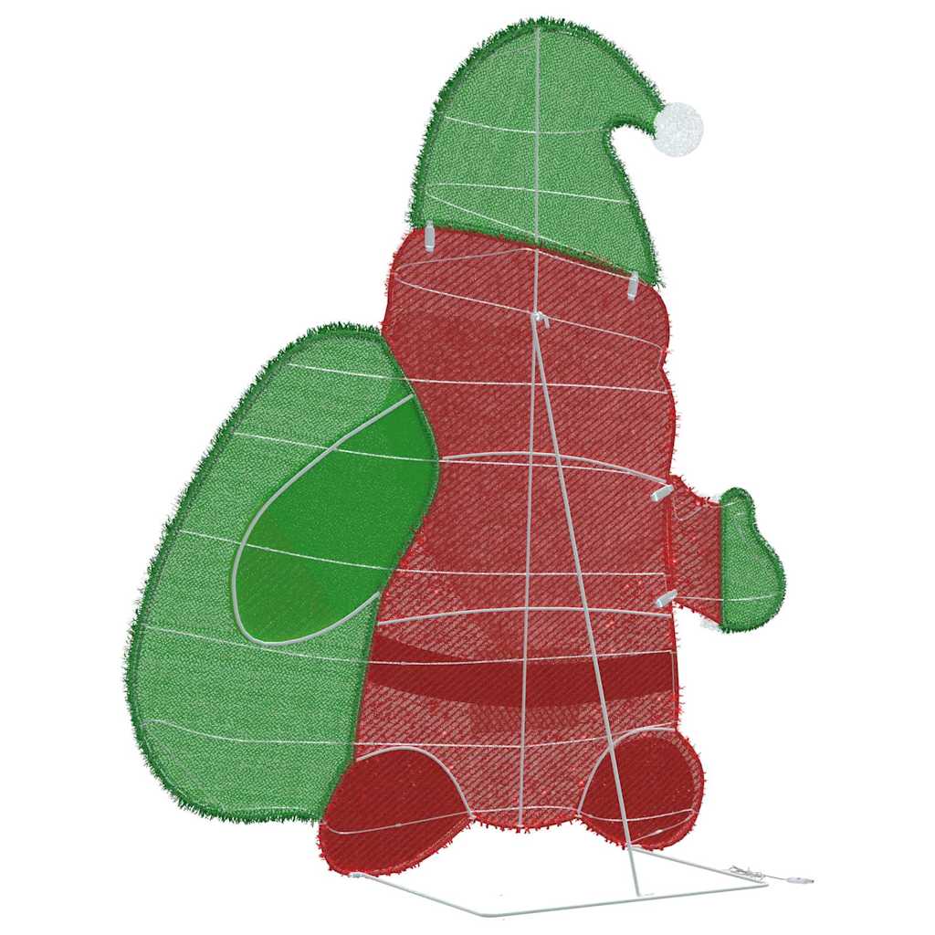 Lighted Santa Claus Warm White 62 x 70 cm Tinsel Fabric