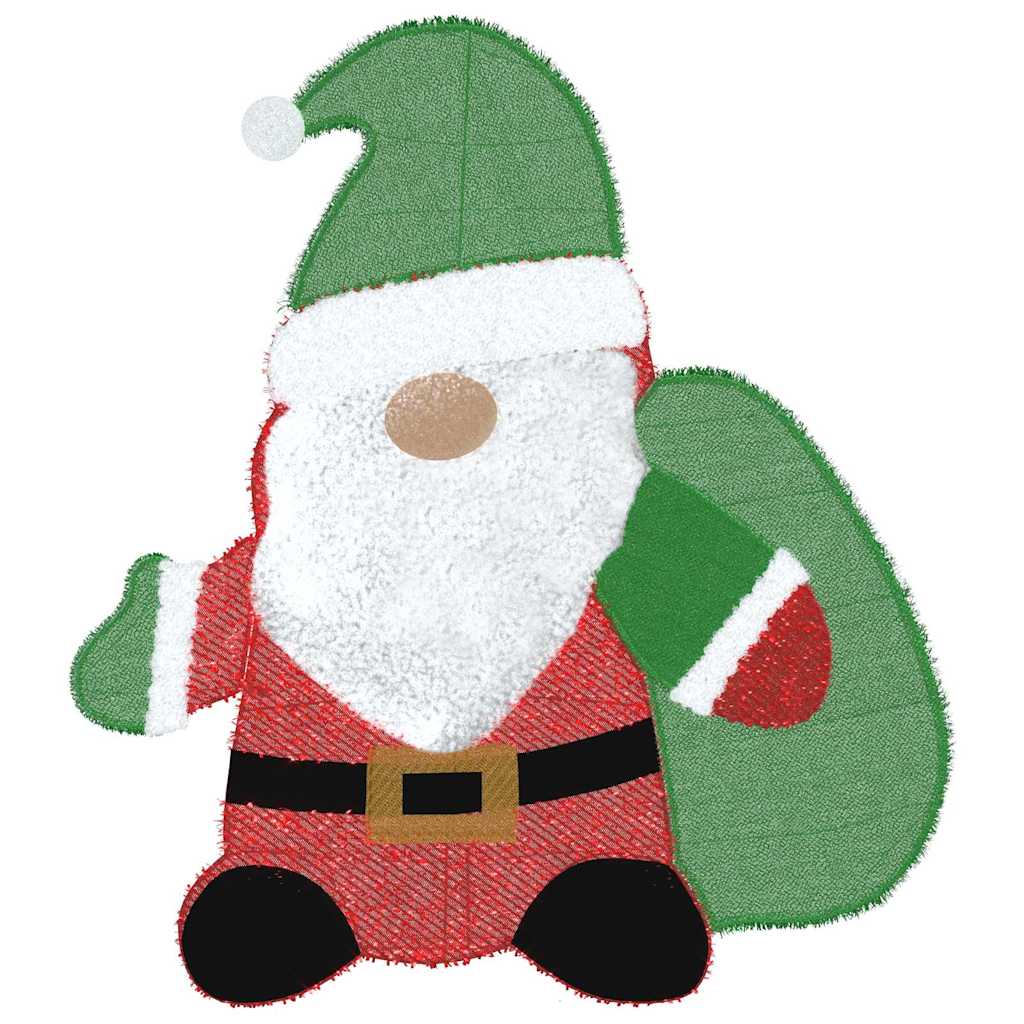 Lighted Santa Claus Warm White 62 x 70 cm Tinsel Fabric