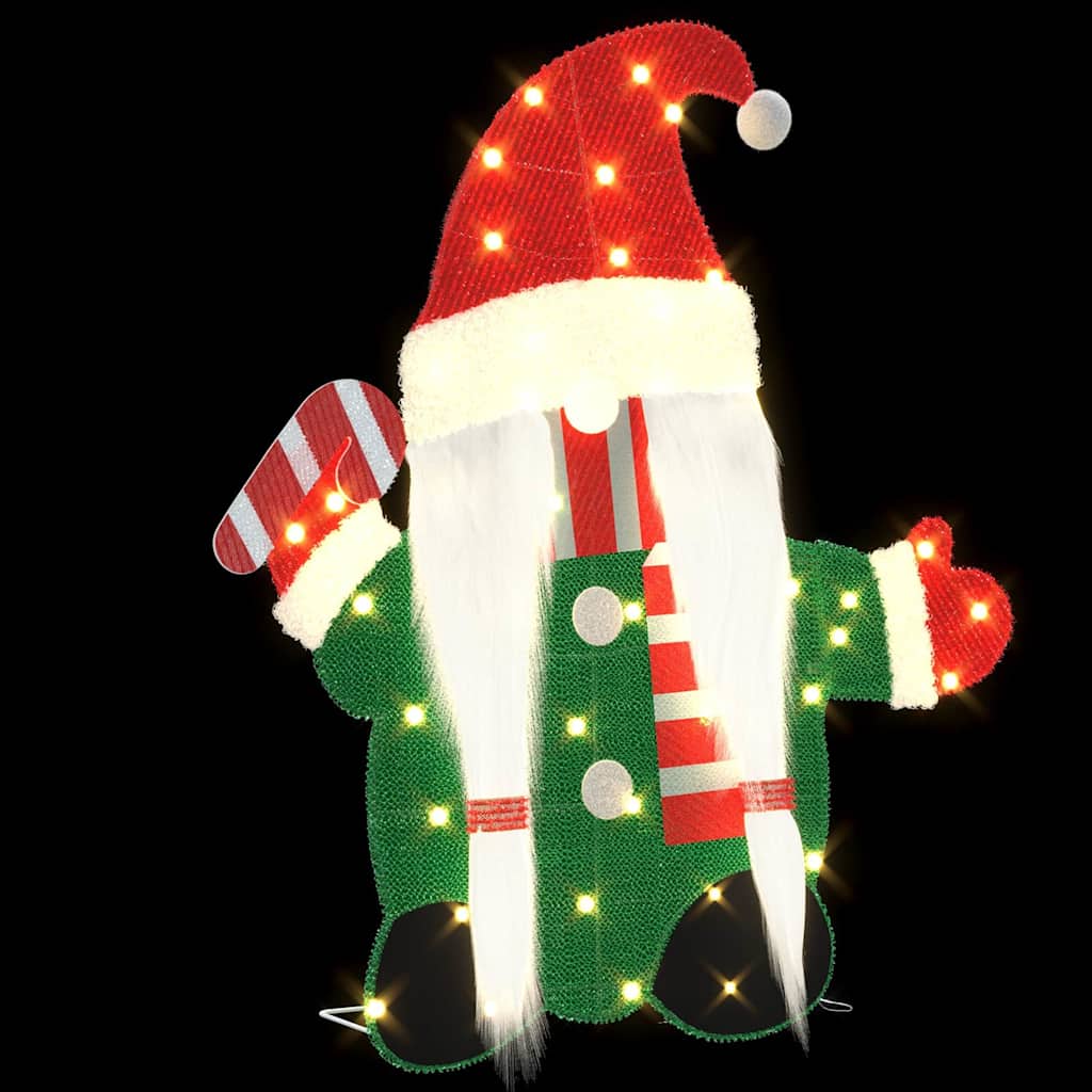 Lighted Gnome with 60 LEDs Warm White 71 x 64 cm Tinsel Fabric