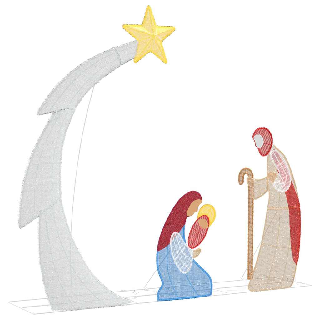 Nativity Scene Warm White 149 x32 x 127.5 cm Polyester