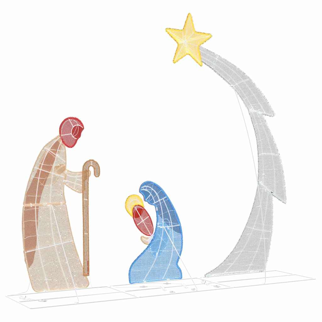 Nativity Scene Warm White 149 x32 x 127.5 cm Polyester