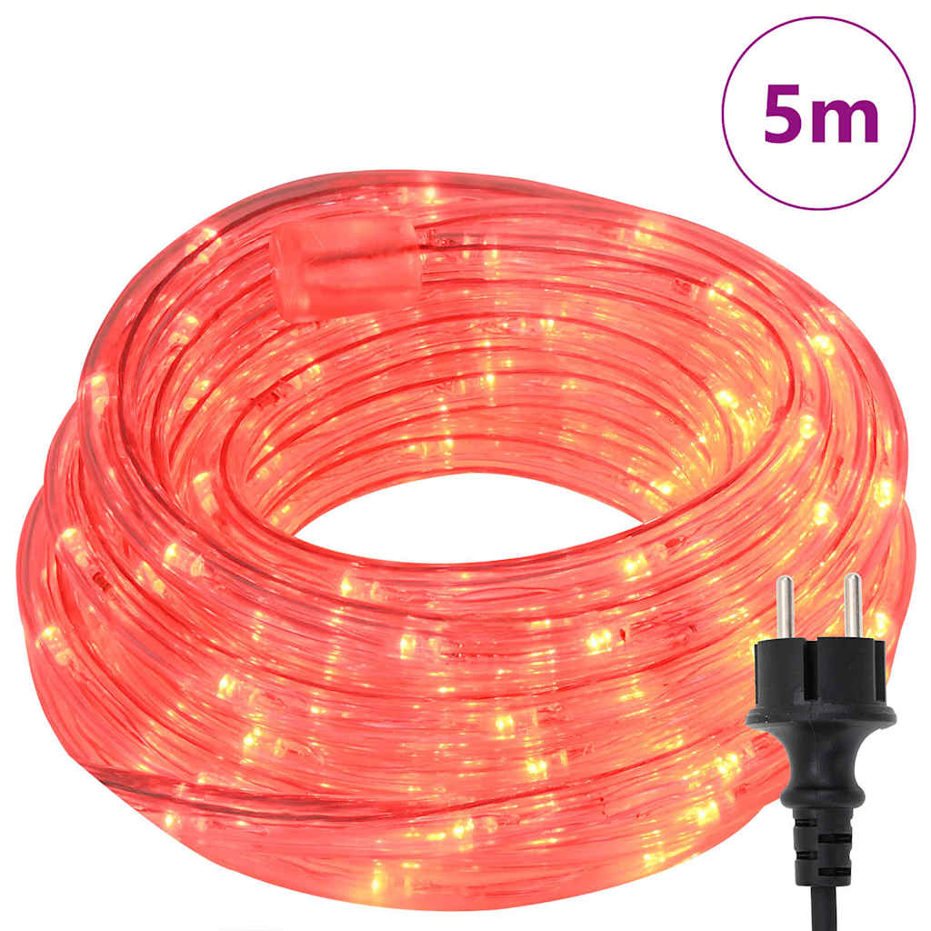 Rope Light with 120 LEDs Red 5 m PVC