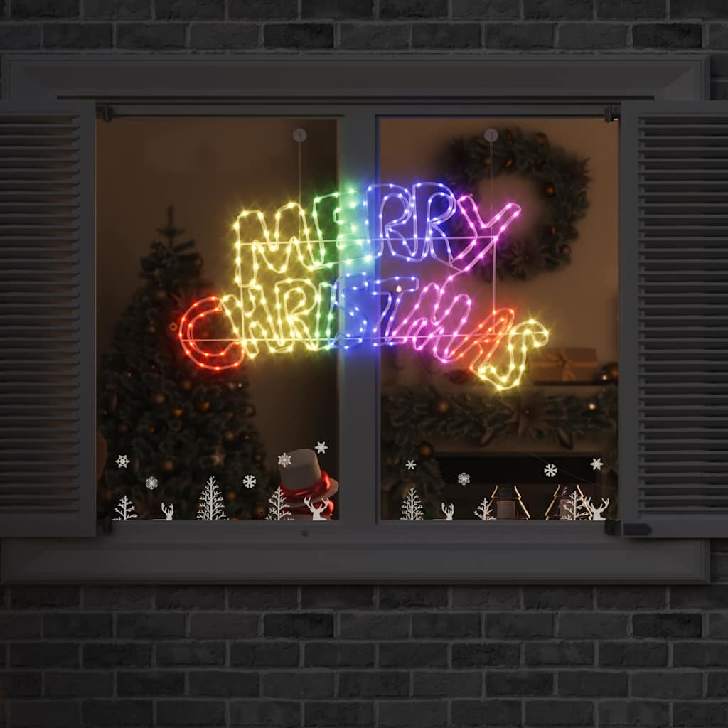 Christmas Sign with 240 LEDs Multicolour 100 x 50 cm PVC