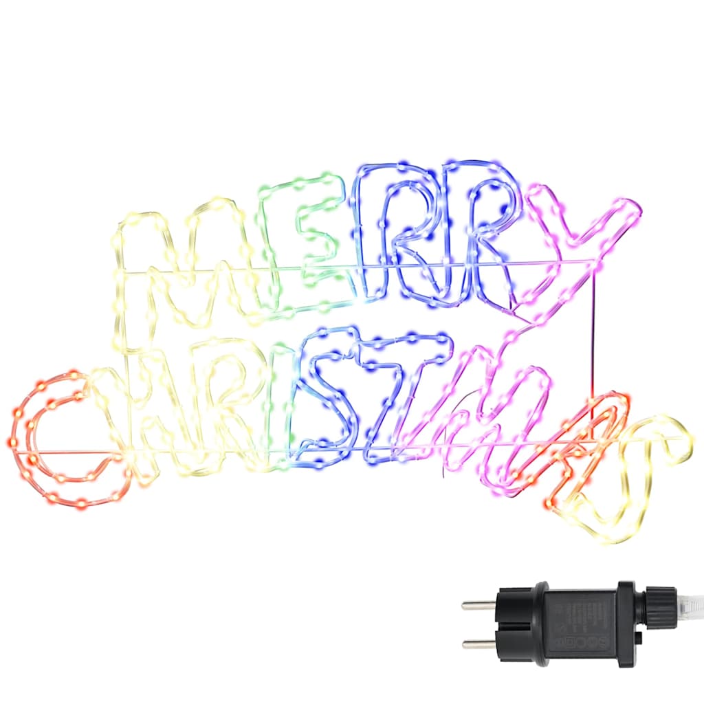 Christmas Sign with 240 LEDs Multicolour 100 x 50 cm PVC