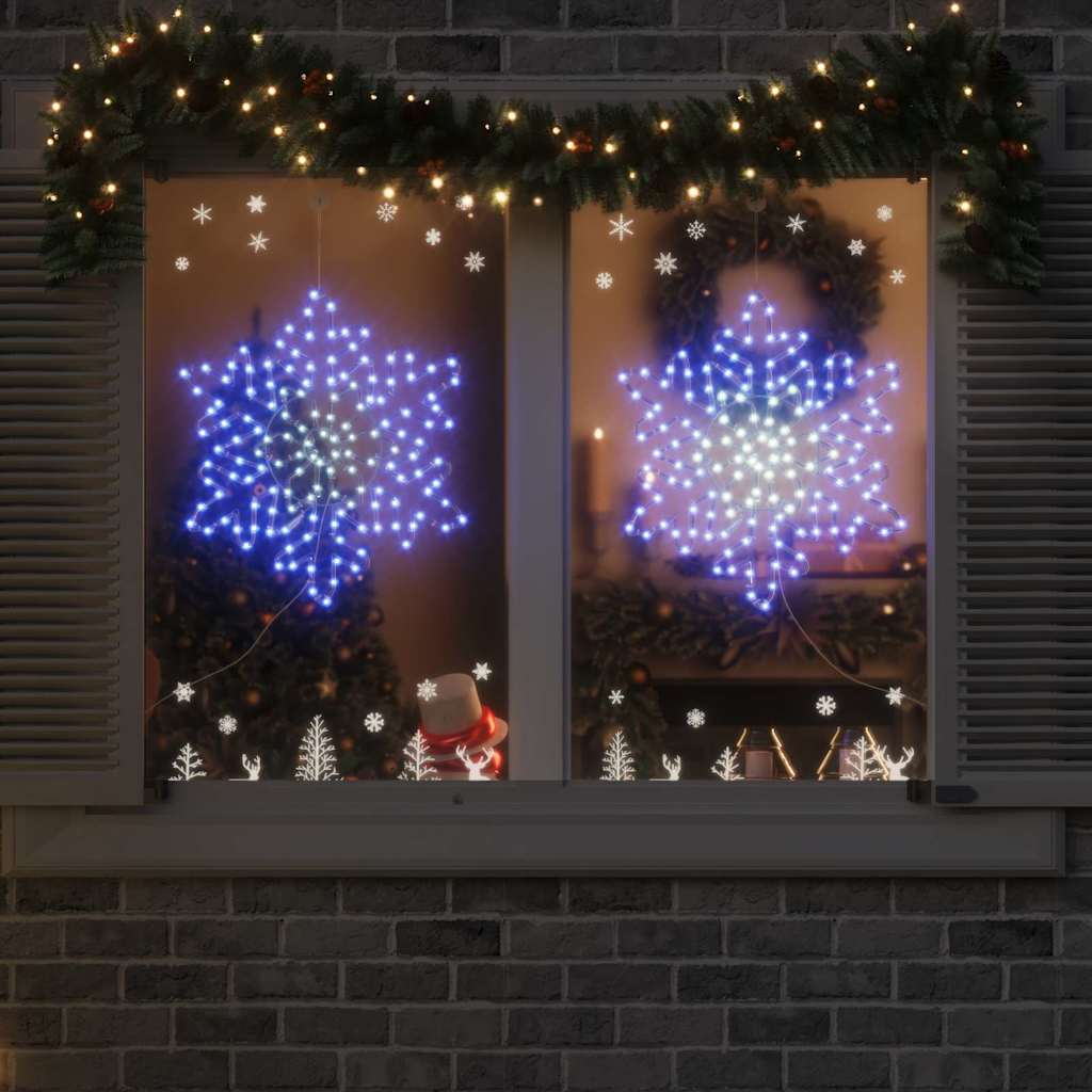 Christmas Snowflake with 156 LEDs Blue 55.5 x 55.5 x 0.75cm PVC