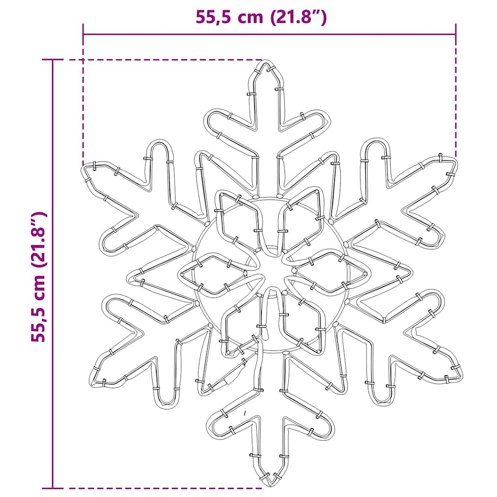 Christmas Snowflake with 156 LEDs Blue 55.5 x 55.5 x 0.75cm PVC
