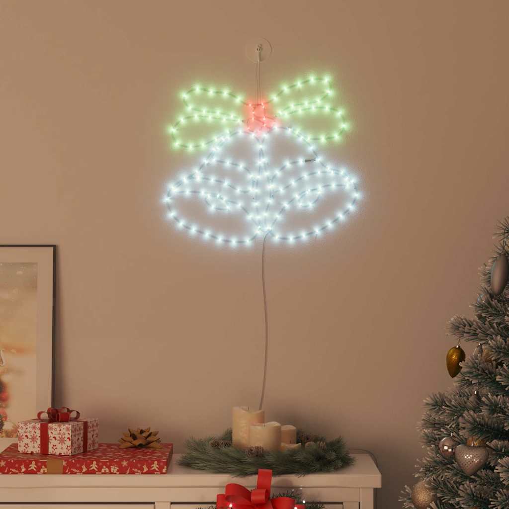 Christmas Bell with 144 LEDs Multicolour 56 x 46 cm PVC