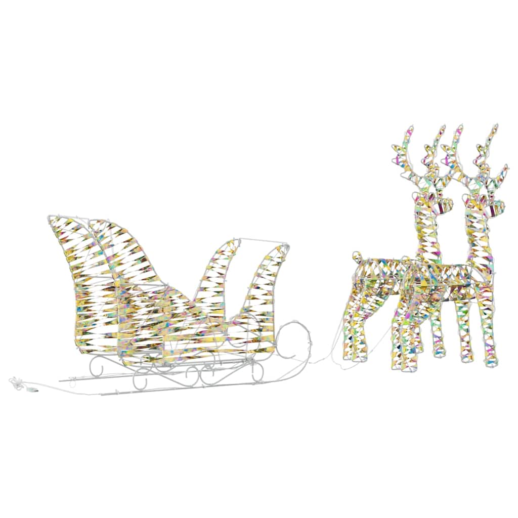 Reindeer Pull Sleigh Warm White 30 x 12 x 54.5 cm PET
