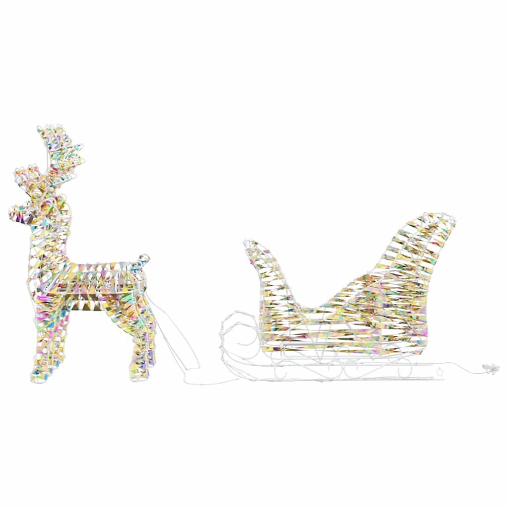 Reindeer Pull Sleigh Warm White 30 x 12 x 54.5 cm PET