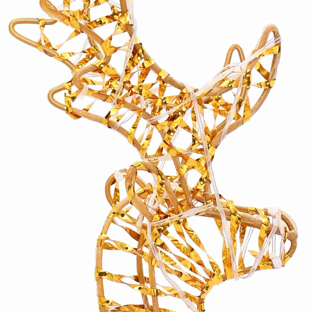 Reindeer Pull Sleigh Warm White 30 x 12 x 55 cm PET