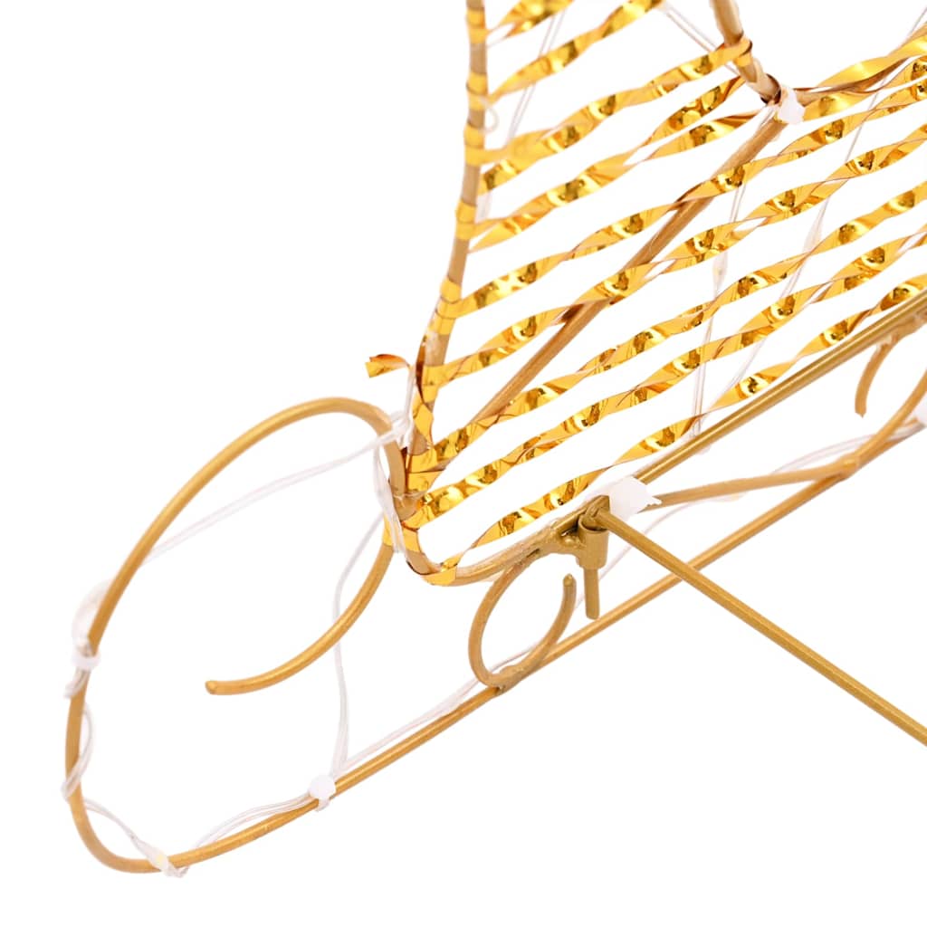 Reindeer Pull Sleigh Warm White 30 x 12 x 55 cm PET