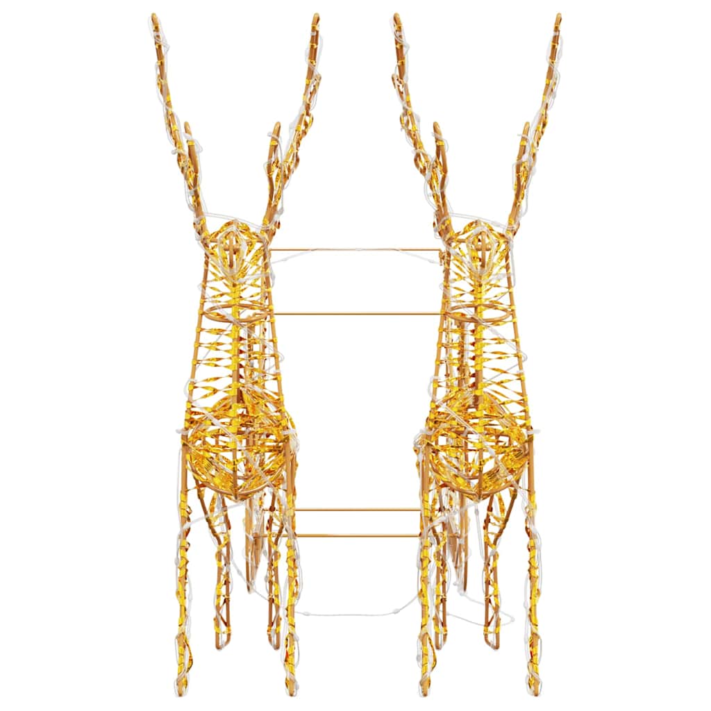 Reindeer Pull Sleigh Warm White 30 x 12 x 55 cm PET