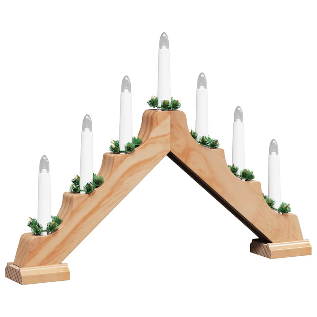 Christmas Candle Bridge Brown 39.5 x 5 x 29 cm Solid Pine Wood
