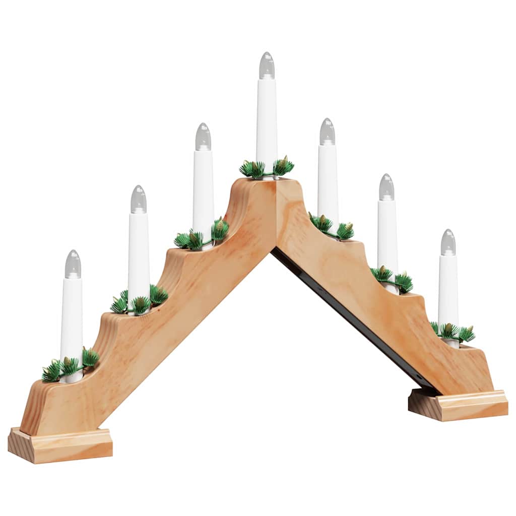 Christmas Candle Bridge Brown 39.5 x 5 x 29 cm Solid Pine Wood