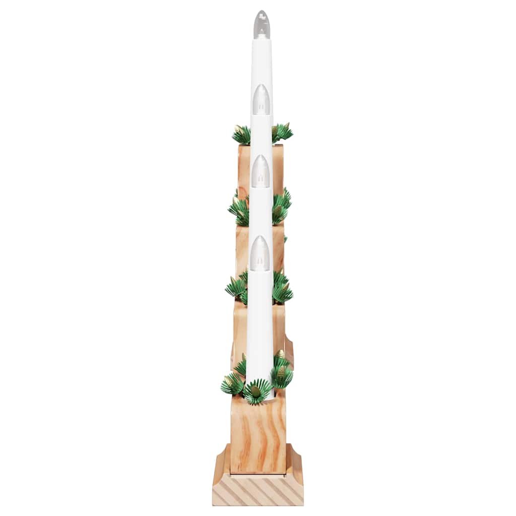 Christmas Candle Bridge Brown 39.5 x 5 x 29 cm Solid Pine Wood
