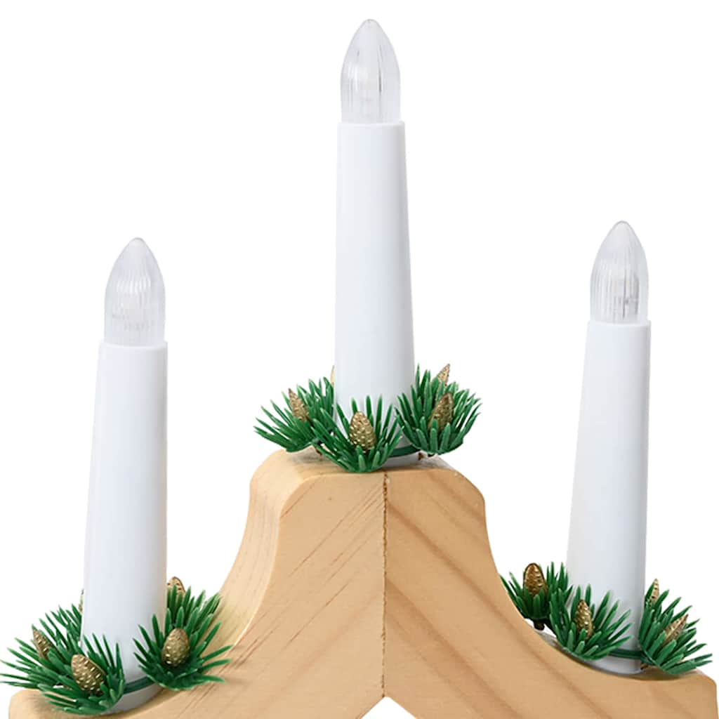 Christmas Candle Bridge 3 pcs Brown 39.5 x 5 x 29 cm