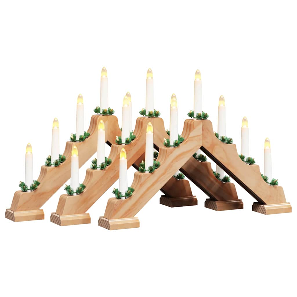 Christmas Candle Bridge 3 pcs Brown 39.5 x 5 x 29 cm