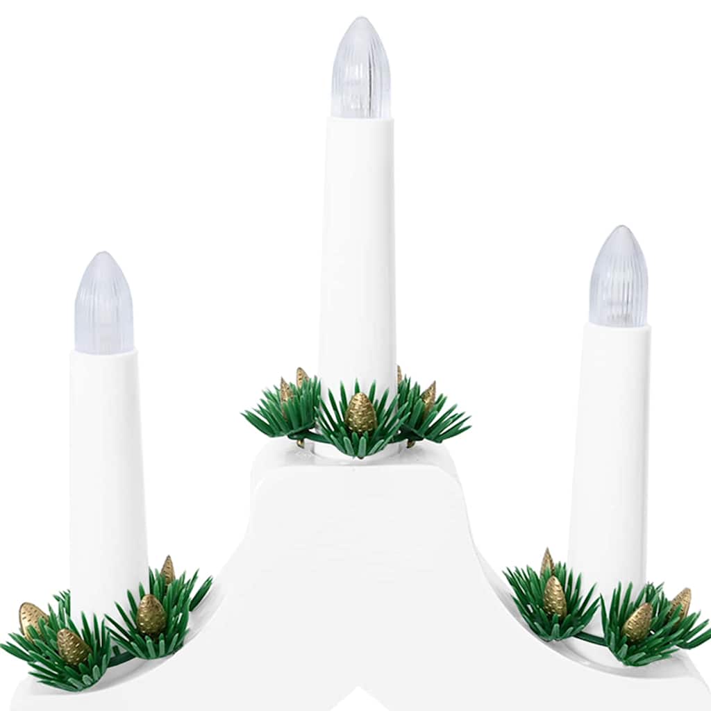 Christmas Candle Bridge White 39.5 x 5 x 29 cm Solid Pine Wood