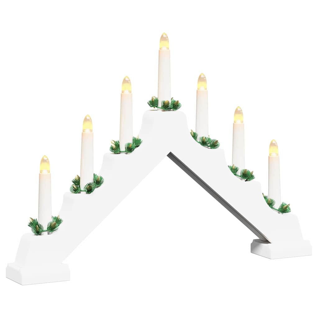 Christmas Candle Bridge White 39.5 x 5 x 29 cm Solid Pine Wood