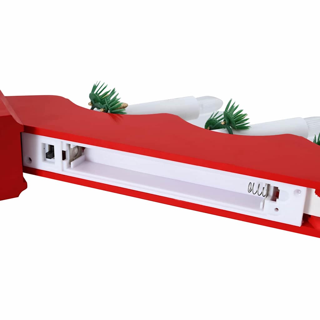 Christmas Candle Bridge with 7 LEDs 3 pcs Red 39.5 x 5 x 29 cm