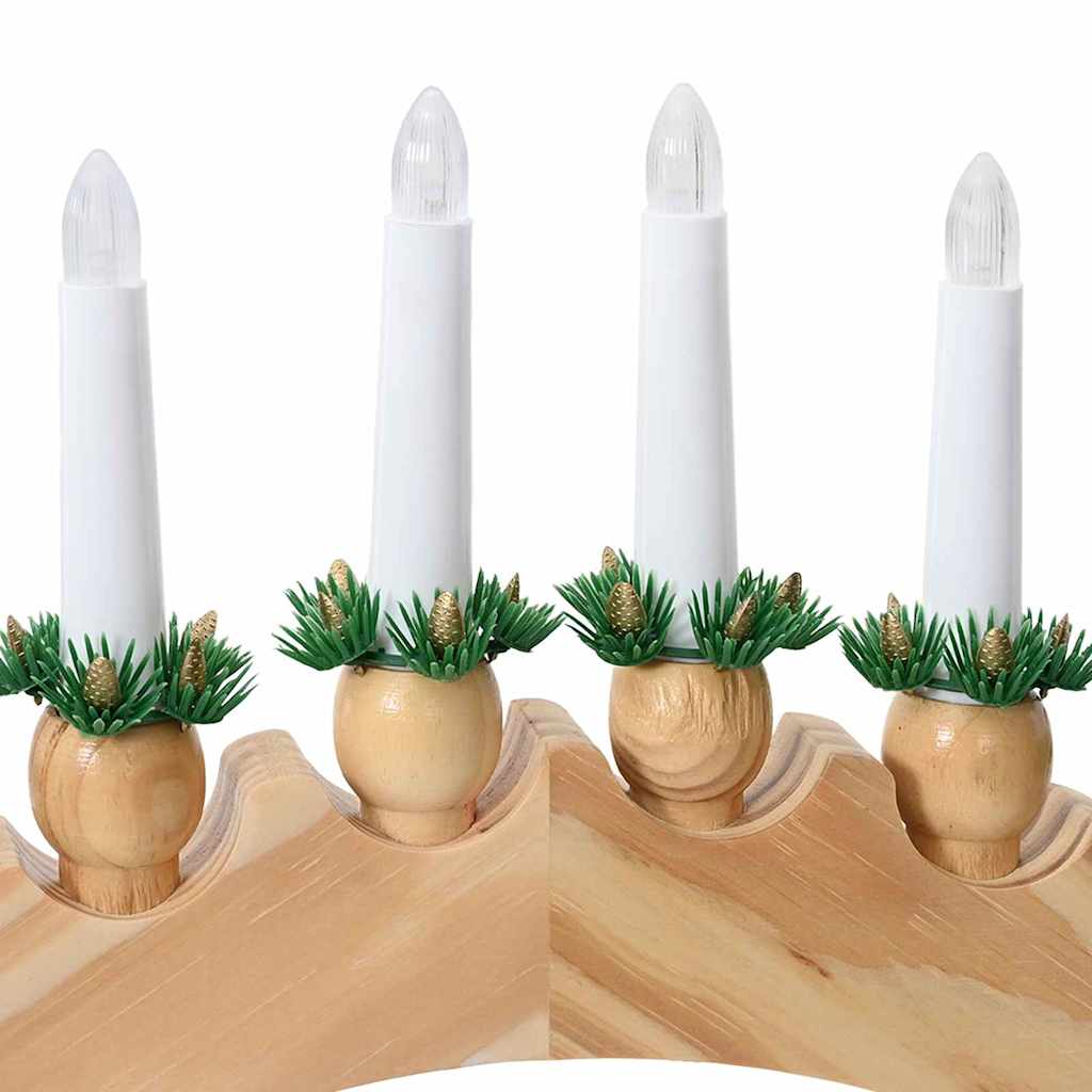 Christmas Candle Arch with 10 LED Candles Brown 47 x 5 x 29 cm