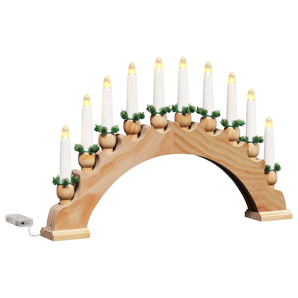 Christmas Candle Arch with 10 LED Candles 3 pcs Brown
