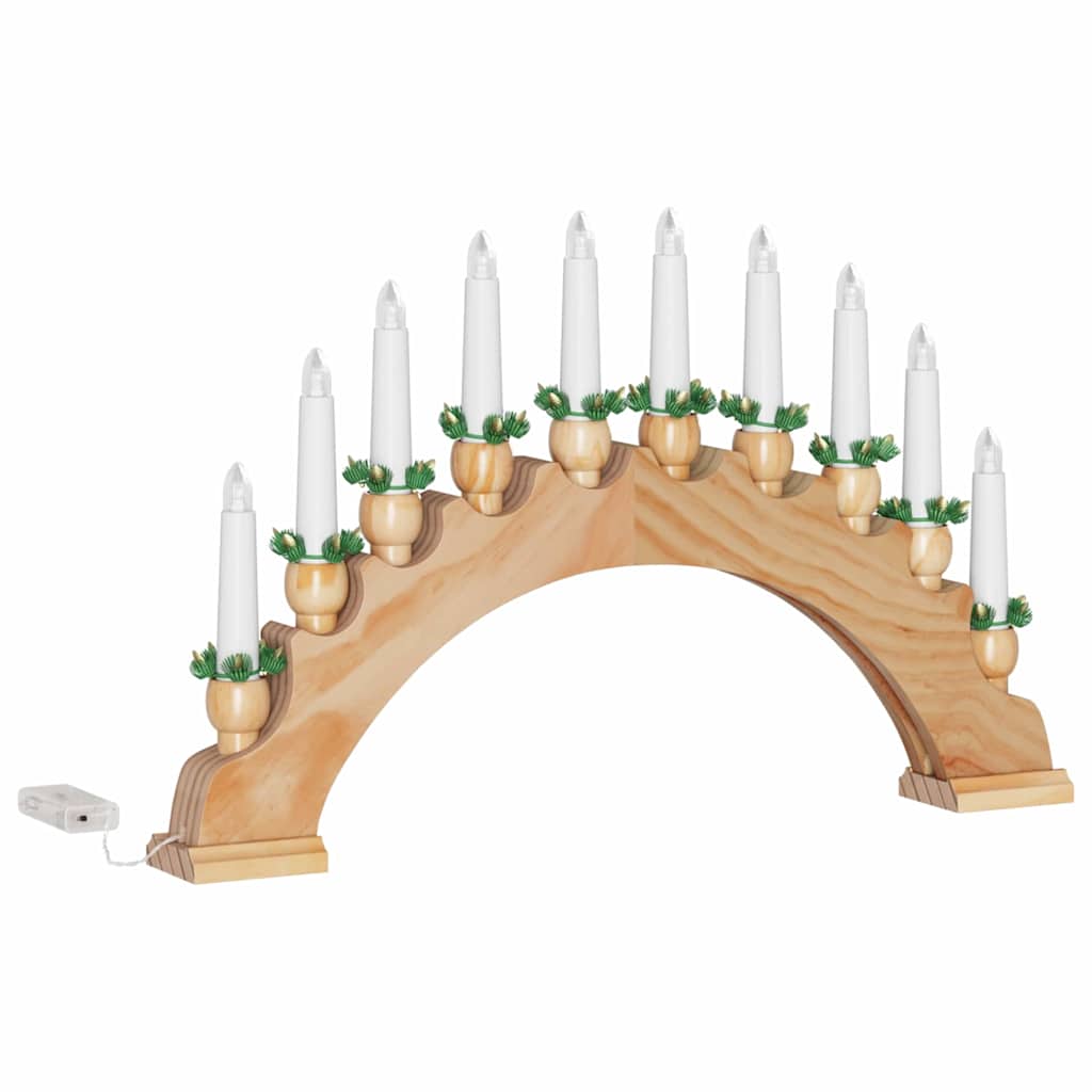 Christmas Candle Arch with 10 LED Candles 3 pcs Brown