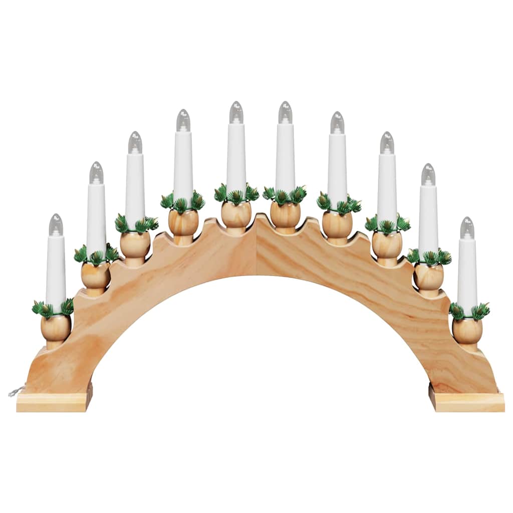 Christmas Candle Arch with 10 LED Candles 3 pcs Brown