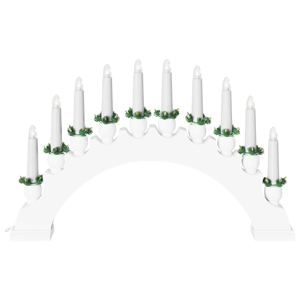 Christmas Candle Arch with 10 LED Candles White 47 x 5 x 29 cm