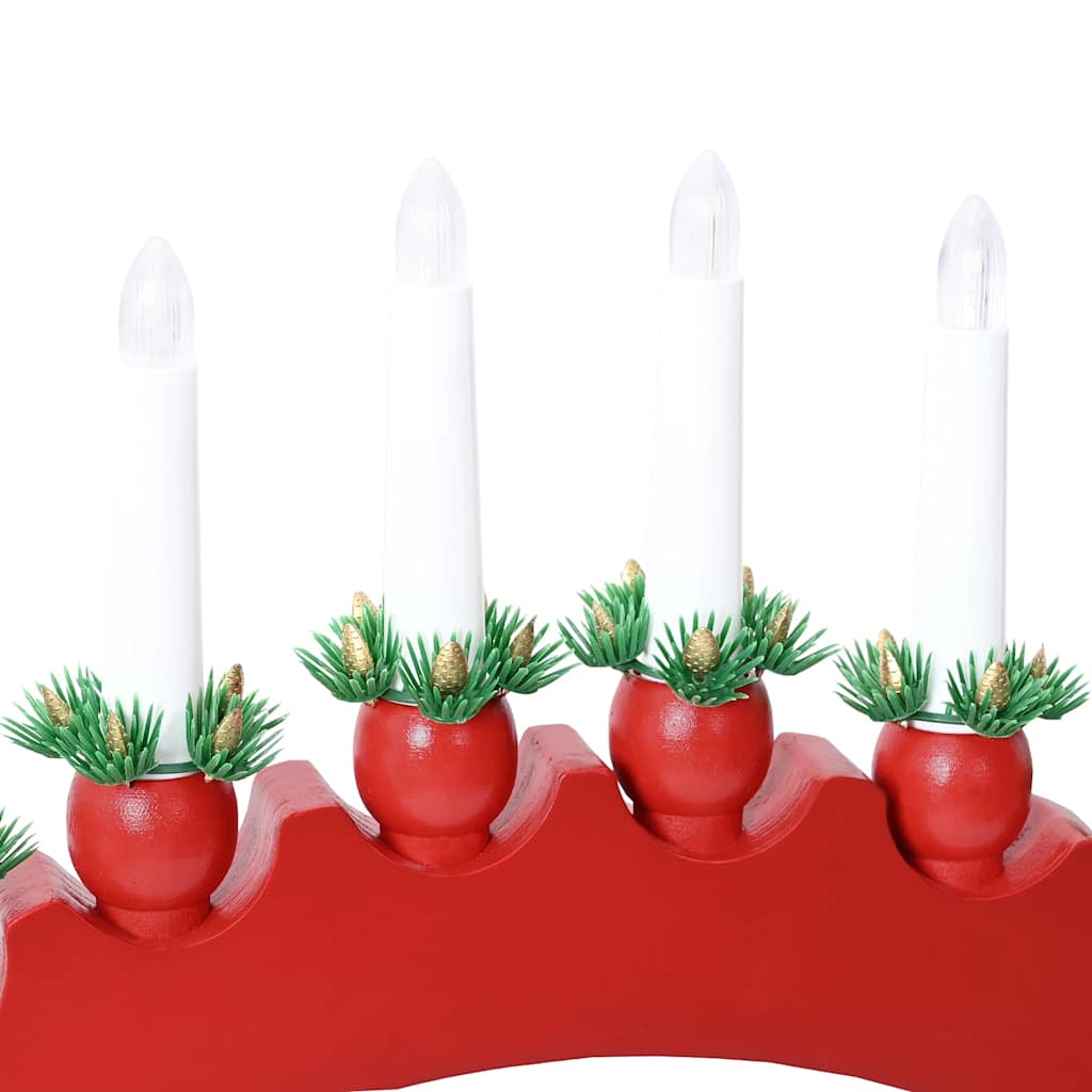 Christmas Candle Arch with 10 LED Candles Red 47 x 5 x 29 cm