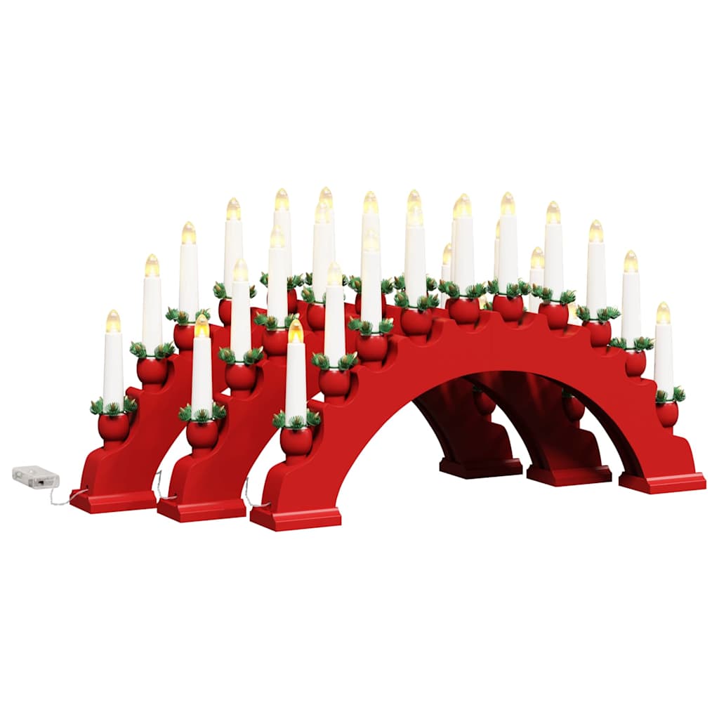 Christmas Candle Arch with 10 LED Candles 3 pcs Red
