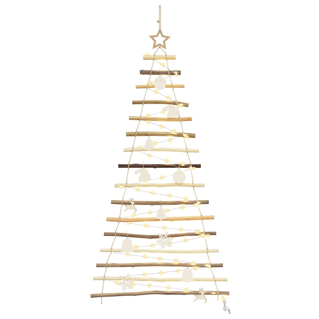 Christmas Tree with 50 LEDs Natural 120 cm Solid Ash wood