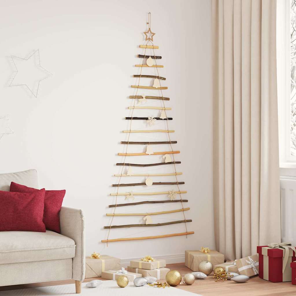 Christmas Tree with 100 LEDs Natural 180 cm Solid Ash wood