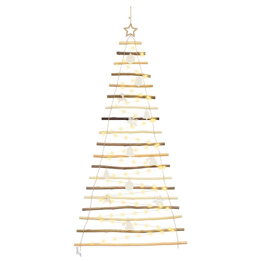 Christmas Tree with 100 LEDs Natural 180 cm Solid Ash wood