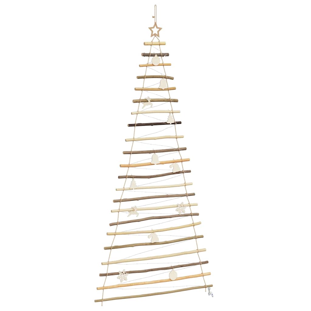Christmas Tree with 130 LEDs Natural 210 cm Solid Ash wood
