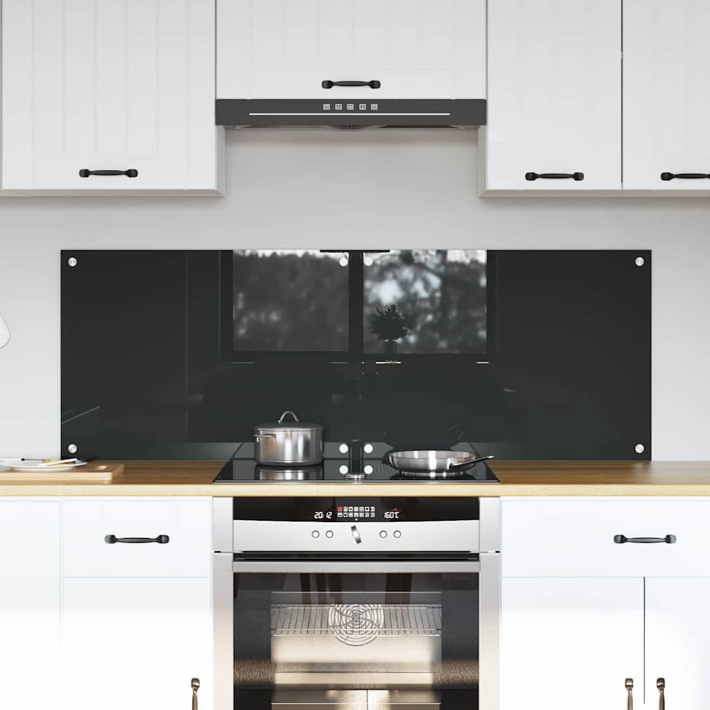 Kitchen Backsplash 2 pcs Dark Grey 70 x 50 cm Tempered Glass