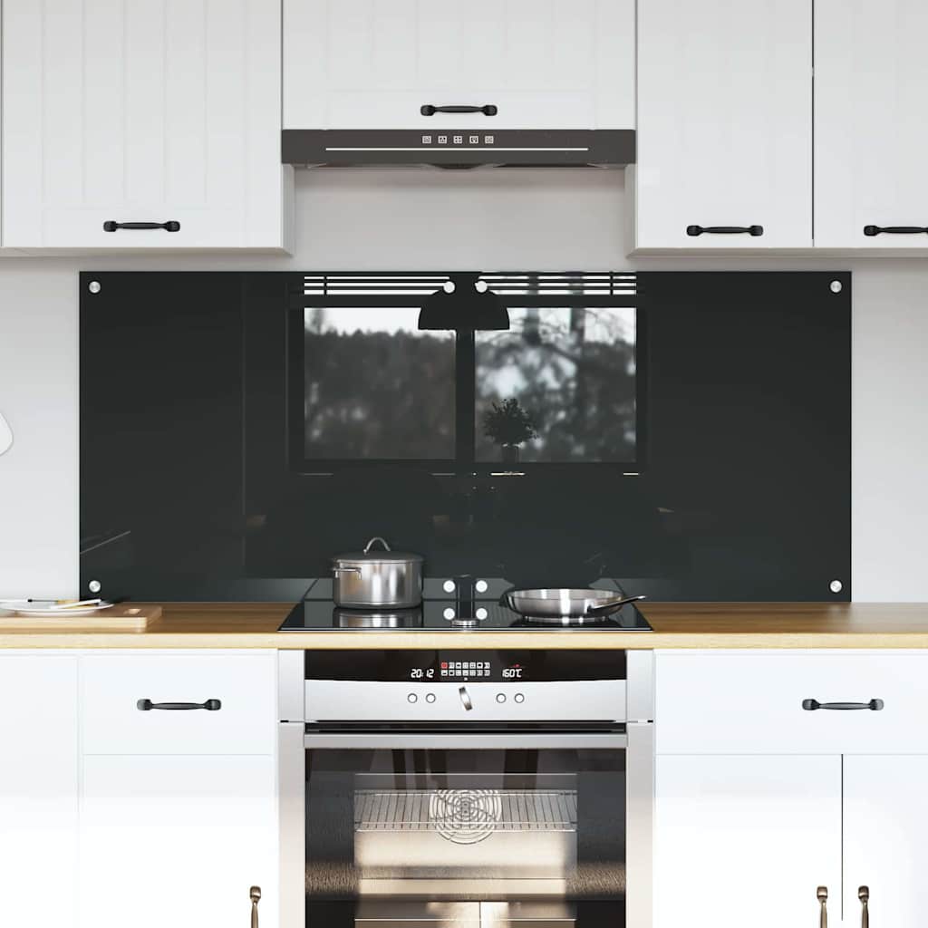 Kitchen Backsplash 2 pcs Dark Grey 70 x 60 cm Tempered Glass
