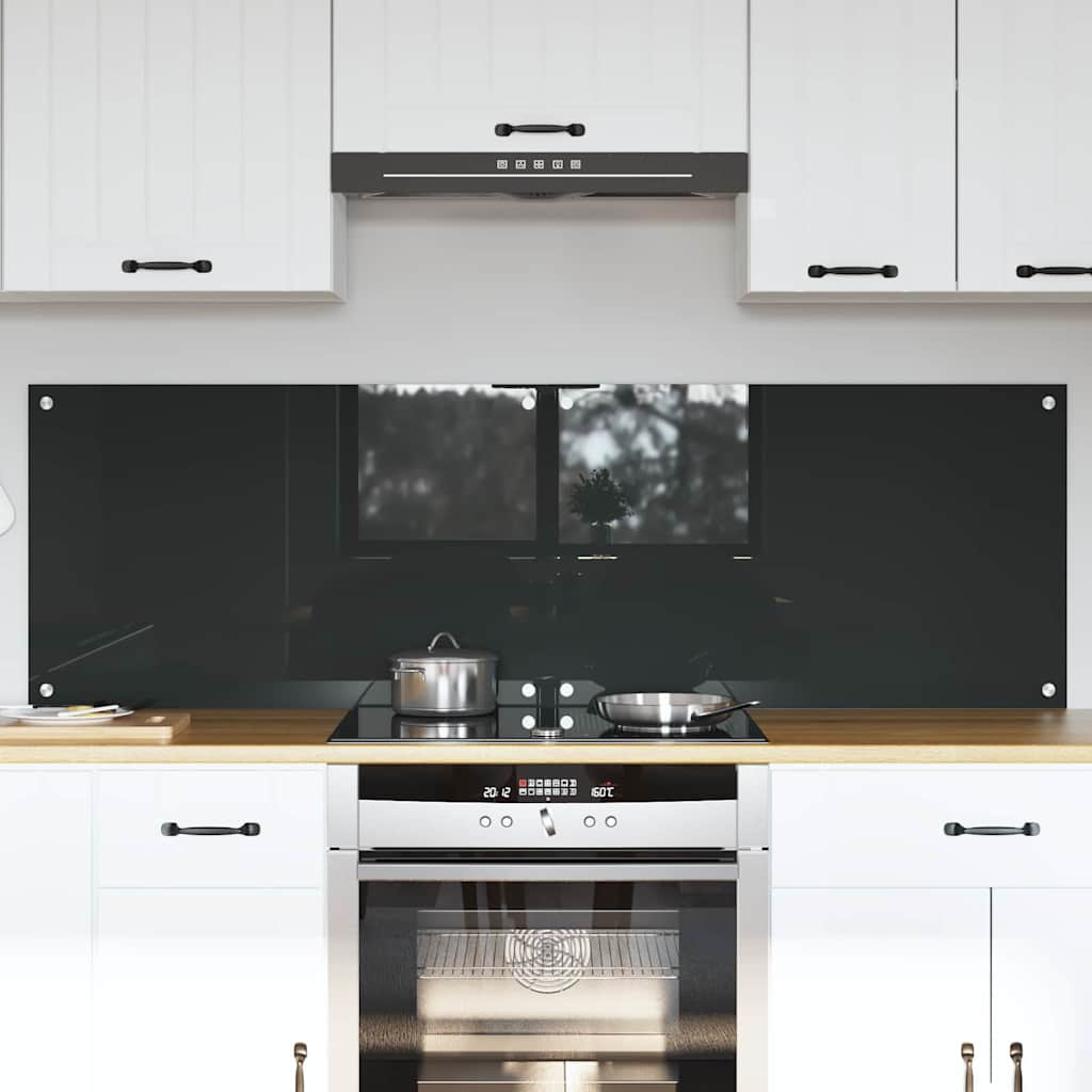 Kitchen Backsplash 2 pcs Dark Grey 80 x 50 cm Tempered Glass