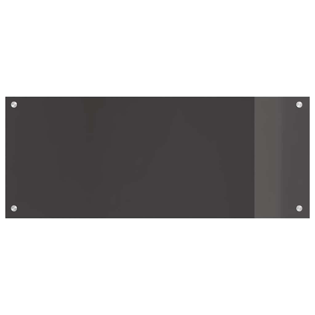 Kitchen Backsplash 2 pcs Dark Grey 100 x 40 cm Tempered Glass