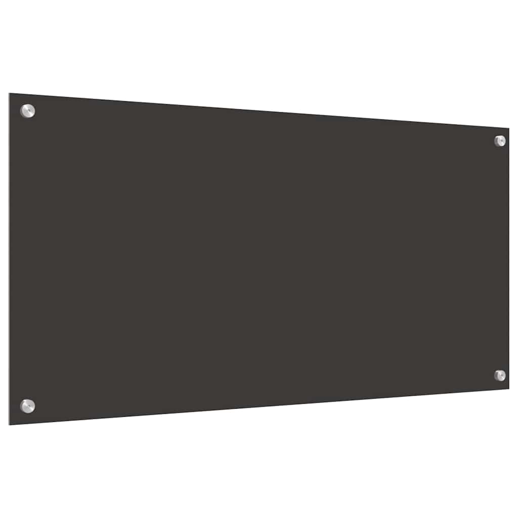 Kitchen Backsplash 2 pcs Dark Grey 100 x 50 cm Tempered Glass
