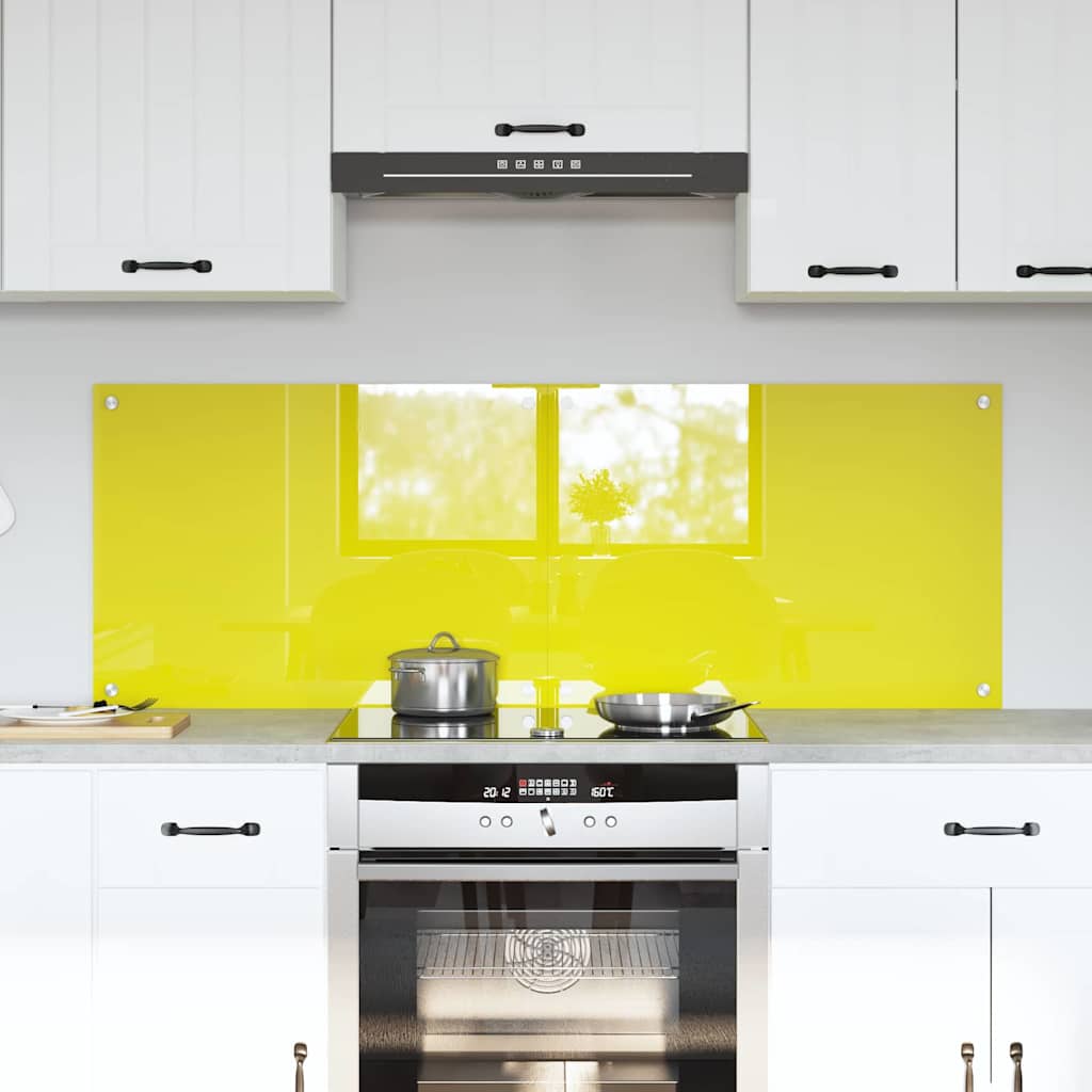 Kitchen Backsplash 2 pcs Yellow 70 x 50 cm Tempered Glass